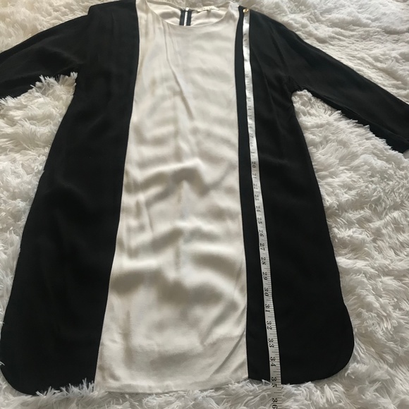 Sandro Color Block 3/4 Sleeve Sheath Midi Dress - Picture 7 of 8